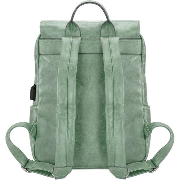 ✨Men Green Montana West Wrangler Leather Purse Laptop Backpack Fashion Backpack - Picture 4 of 6